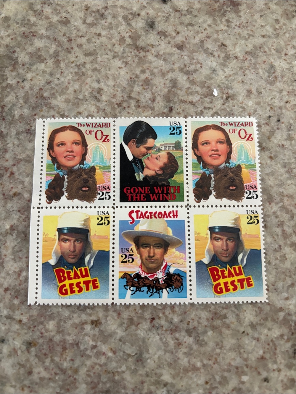 Vintage Movie Stamp Sheet - Multicolor Collectible